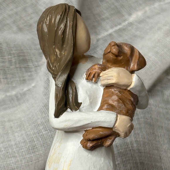 Woman Embracing Puppy Keepsake Girl & Dog Sculpture Gifts 6" x 2" x 1.5" NWOT - Picture 15 of 16